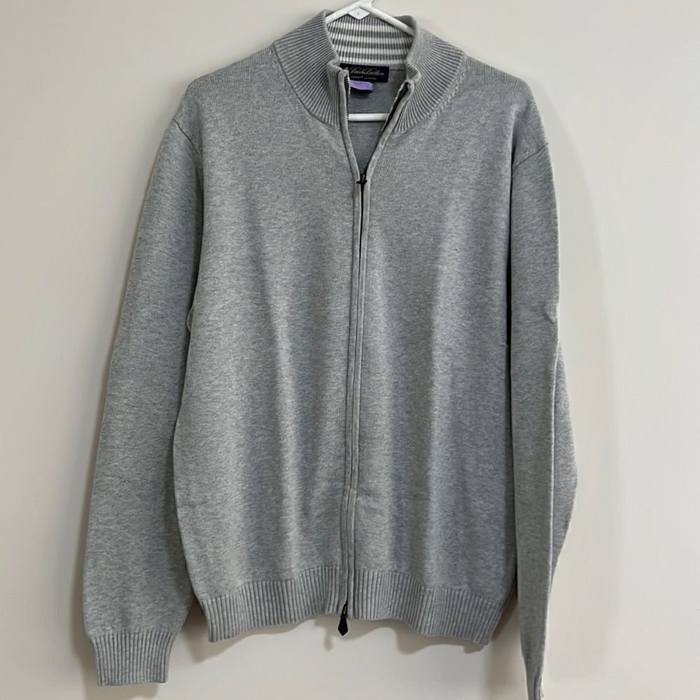 Men’s Brooks Brothers Supima Cotton Zip Up Sweater. Excellent Condition. Size L